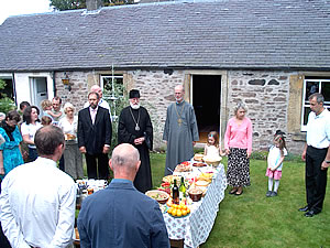 Shared lunch at visit of Bishop Basil